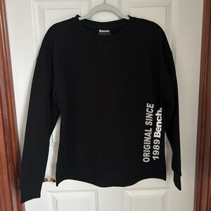 Bench Women’s Black Sweatshirt with White Text NWT
